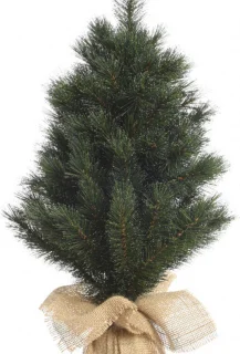 Groene kunstkerstboom 45 cm met jute zak
