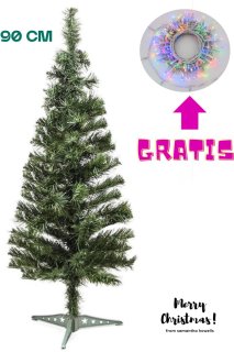 De Groene Kunstkerstboom 90 cm in één oogopslag