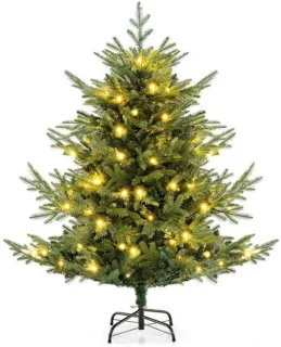 Groene kunstkerstboom met verlichting 135 cm