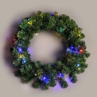 Groene kunstkerstkrans 55 cm