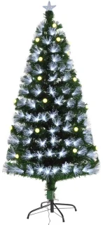 Groene LED-kunstkerstboom met glasvezelverlichting - 120 cm