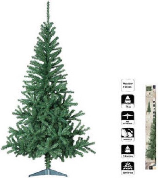 Groene PVC kunstkerstboom 150 cm met standaard