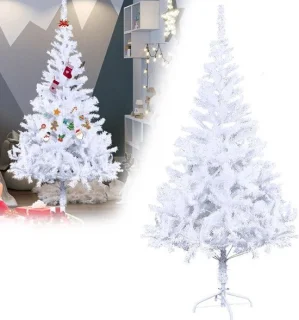 Grote witte kunstkerstboom 240 cm met standaard