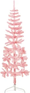 Halve Kunstkerstboom 120 cm Roze