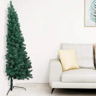Halve kunstkerstboom 150 cm groen
