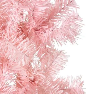 Halve kunstkerstboom 210 cm roze