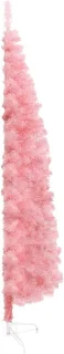 Halve Kunstkerstboom 240 cm Roze met standaard