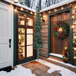 Halve kunstkerstboom met standaard 240 cm groen