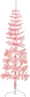 Halve kunstkerstboom muurboom 180 cm roze