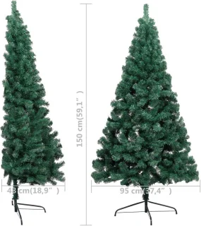 Halve kunstkerstboom PVC 150 cm