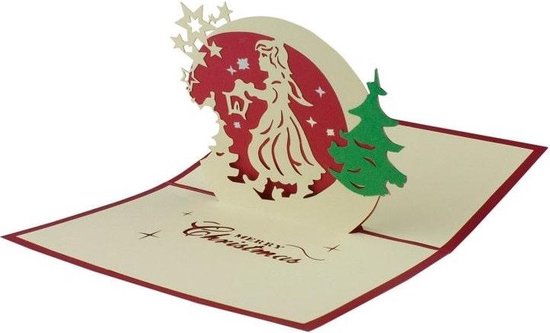 Handgemaakte pop-up kerstkaart 8