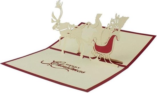 Handgemaakte pop-up kerstkaart Nr 4