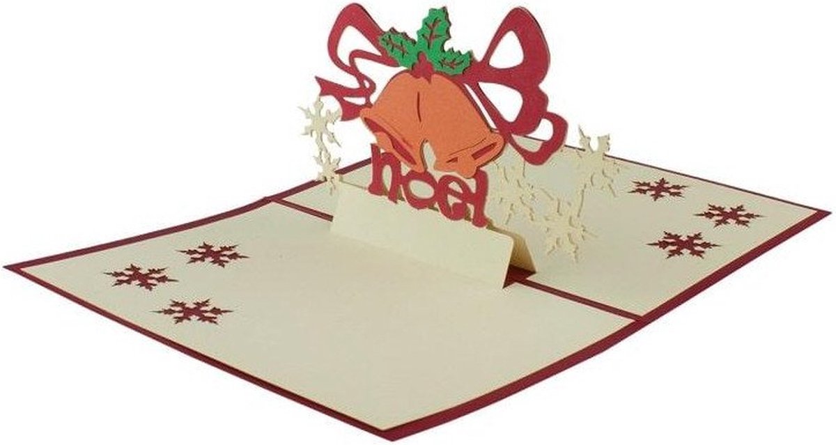 Handgemaakte Pop-up Kerstkaart Nr. 6