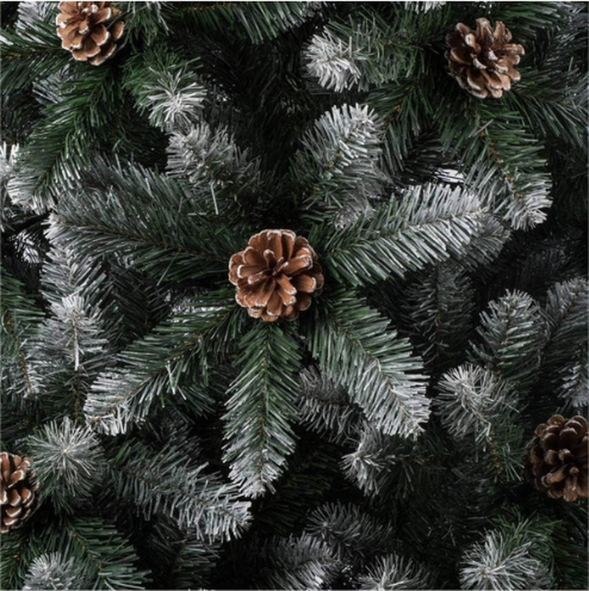 Harmony Marilleva Super Dicht Grenen Kerstboom Besneeuwd met Dennenappels 180 cm