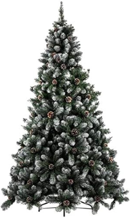 Harmony Marilleva Super Dicht Grenen Kerstboom Besneeuwd met Dennenappels 180 cm