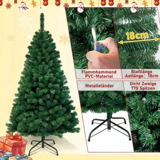 Herbruikbare kunstkerstboom met lichtsnoer, 120 cm