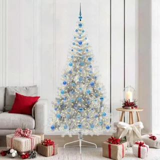Hoge Kunstkerstboom 210 cm Zilver