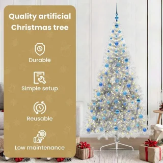 Hoge Kunstkerstboom 210 cm Zilver