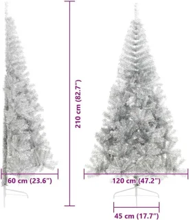 Hoge Kunstkerstboom 210 cm Zilver