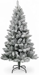 Hoge kunstkerstboom groen met sneeuw