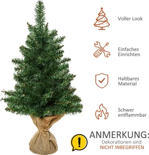 HOMCOM Kerstboom 0,6 m Tafelmodel 830-286V01