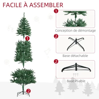 HOMCOM Kerstboom Kunststof 210 cm Groen