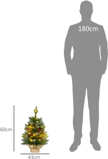 HOMCOM Kerstboom Kunststof 60 cm