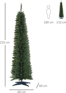 Homcom Kerstboom Smal 210 cm Groen