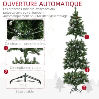 HOMCOM Kunstkerstboom 180 cm Groen