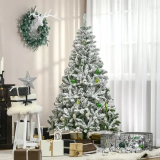 Homcom Kunstkerstboom 180 cm - Groen/Wit