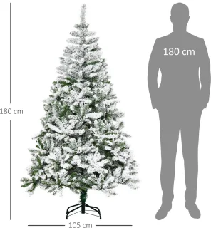 Homcom Kunstkerstboom 180 cm - Groen/Wit