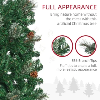 HOMCOM Kunstkerstboom PVC 195 cm Groen