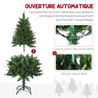 HOMCOM Kunststof kerstboom 120 cm