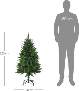 HOMCOM Kunststof kerstboom 120 cm