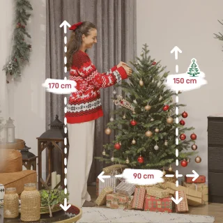 HOMCOM Kunststof Kerstboom 150 cm Groen