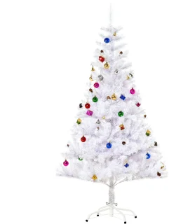 HOMCOM Kunststof kerstboom 150 cm wit