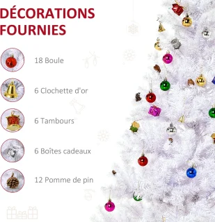 HOMCOM Kunststof kerstboom 150 cm wit