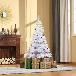 HOMCOM Kunststof kerstboom 150 cm wit