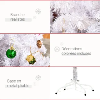 HOMCOM Kunststof kerstboom 150 cm wit