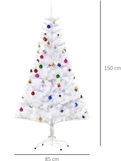 HOMCOM Kunststof kerstboom 150 cm wit
