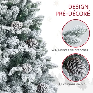 HOMCOM Kunststof Kerstboom 180 cm