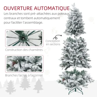 HOMCOM Kunststof Kerstboom 180 cm
