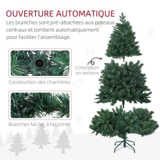 HOMCOM Kunststof Kerstboom 180 cm Groen