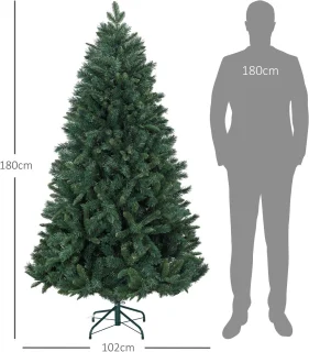HOMCOM Kunststof Kerstboom 180 cm Groen