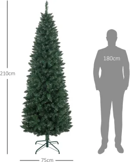 HOMCOM Kunststof Kerstboom 210 cm