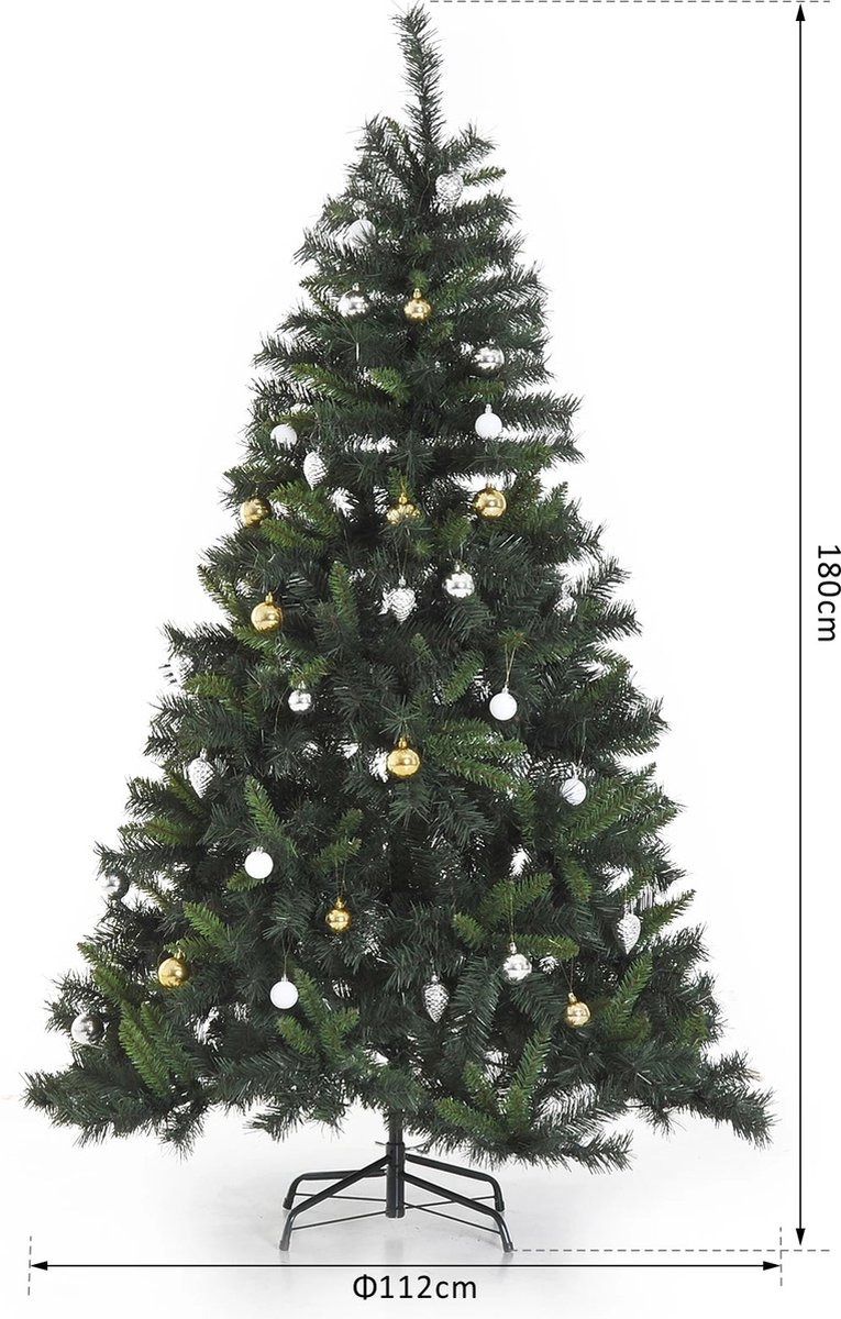 Homcom Triumph Tree 1,8 m Kunststof Kerstboom Groen