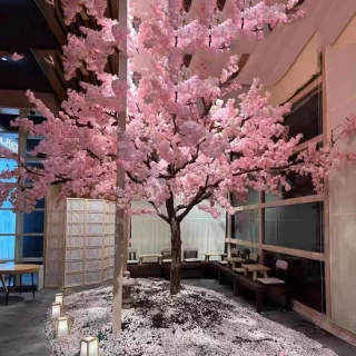HomeDeco Kunst Kersenboom - Zijden Bloesem - 1 x 0,9 m - Roze