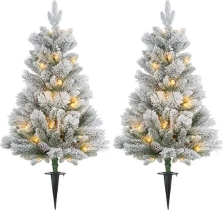 Homona kunstkerstboomset - 107 cm - groen/wit
