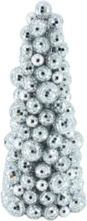 Housevitamin Discobal Kerstboompje - Kunststof, Zilver, 20x19x42 cm