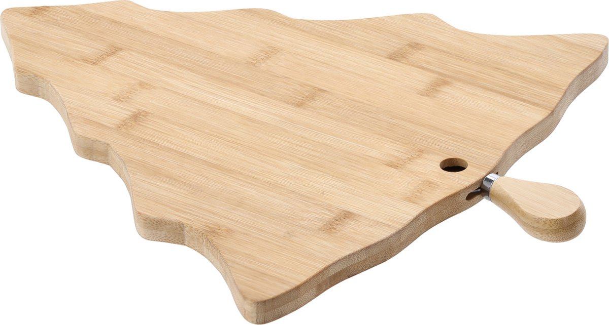 Houten Kaasplank Kerstboom 38x31,5x1,5 cm met Mes